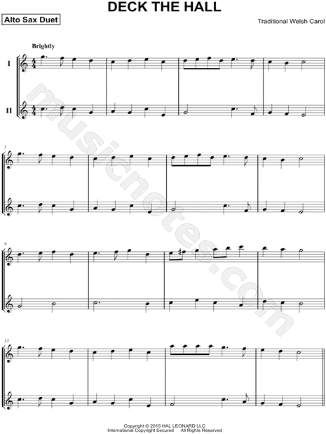Deck the Halls - Alto Saxophone Duet
