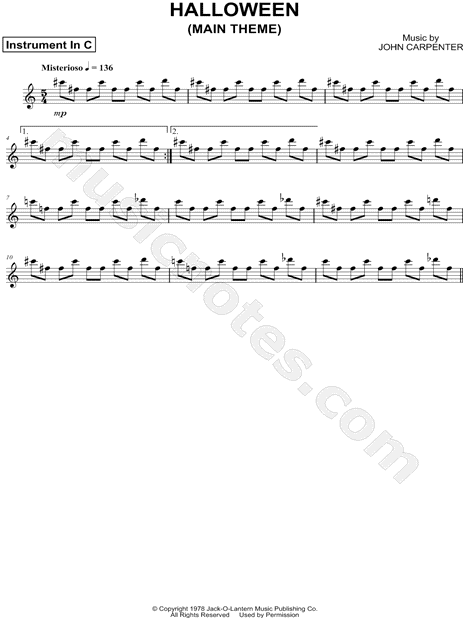 Halloween (Main Theme) - C Instrument