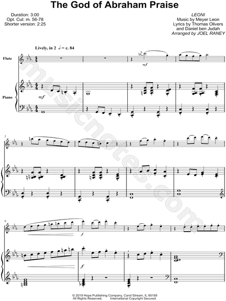 The God of Abraham Praise - Flute & Piano