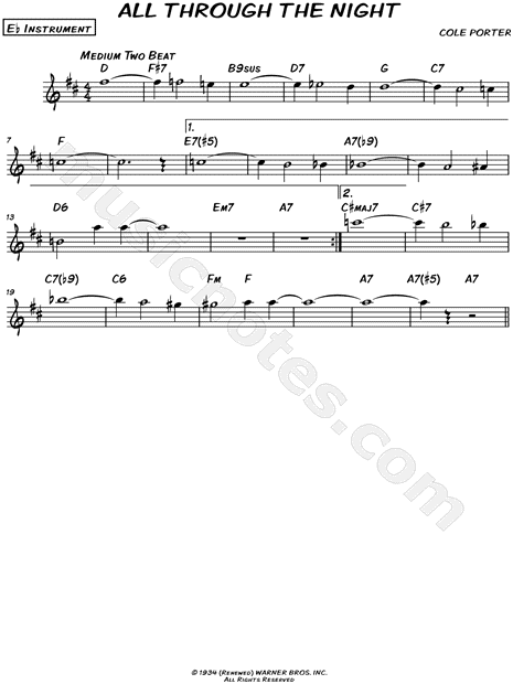 All Through the Night - Eb Instrument