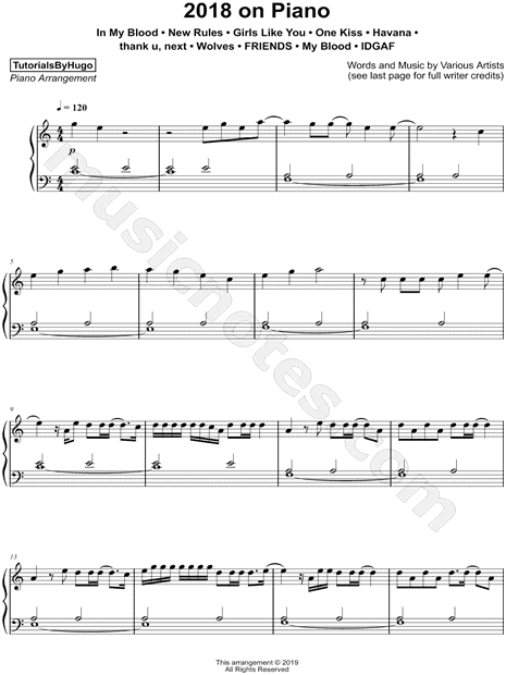 2018 on Piano