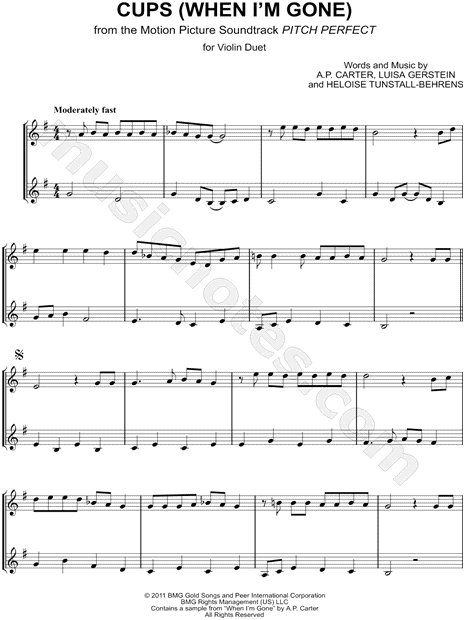Cups (You're Gonna Miss Me) - Violin Duet