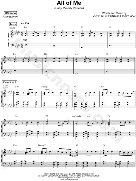 All of Me [easy melody version]