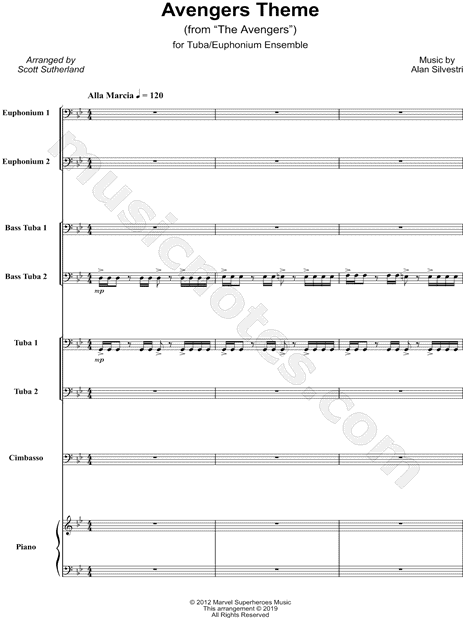 The Avengers (Main Theme) - Tuba / Euphonium Ensemble & Piano