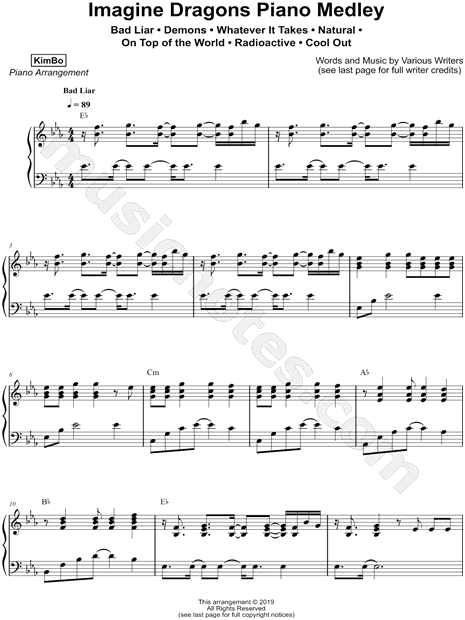 Imagine Dragons Piano Medley