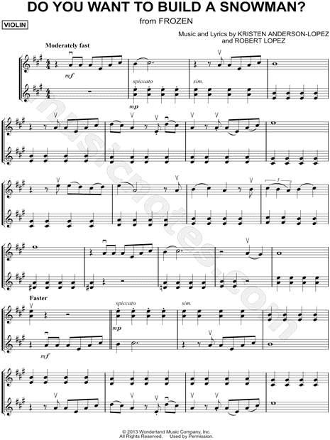 Do You Want to Build a Snowman? - Violin Duet