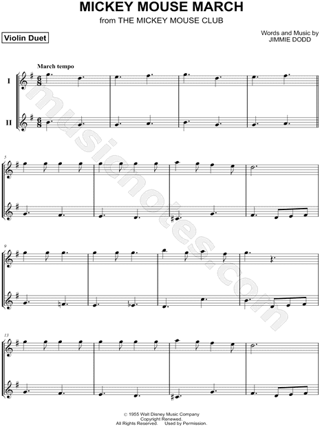 Mickey Mouse March - Violin Duet