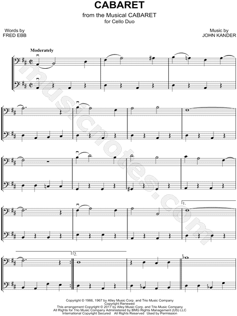Cabaret - Cello Duet