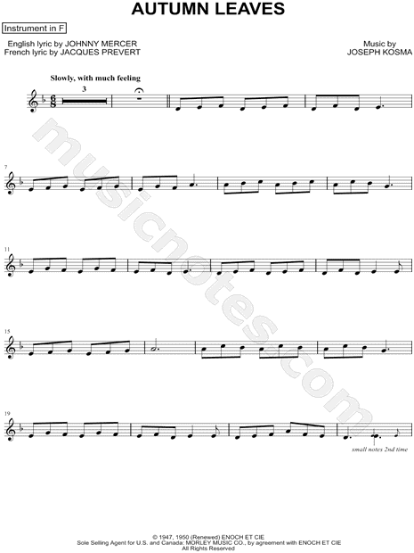 Autumn Leaves - F Instrument