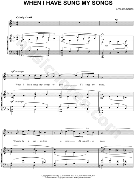 When I Have Sung My Songs