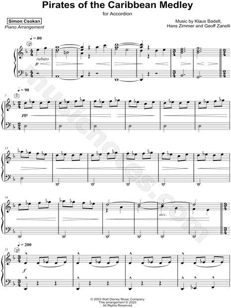 Pirates of the Caribbean Medley