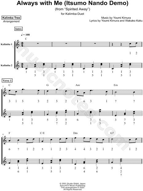 Always With Me (Itsumo Nando Demo) - Kalimba Duet