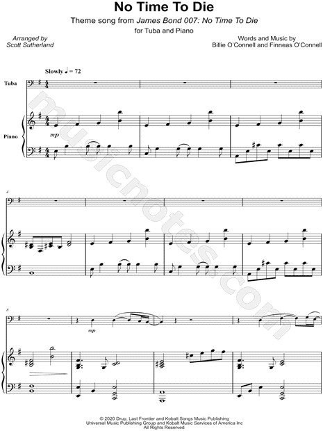 No Time to Die - Tuba & Piano