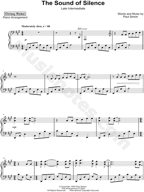 The Sound of Silence [late intermediate]
