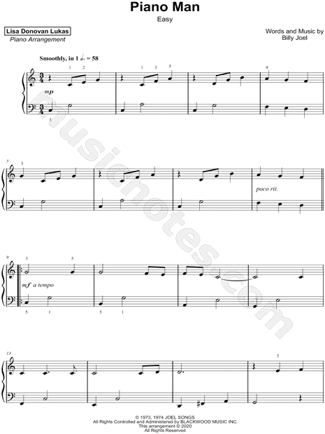 Piano Man [easy]