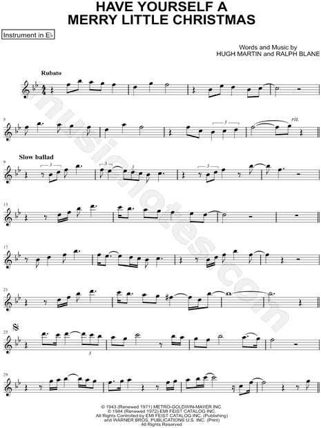 Have Yourself a Merry Little Christmas - Eb Instrument