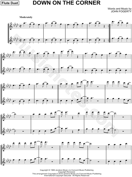 Down on the Corner - Flute Duet