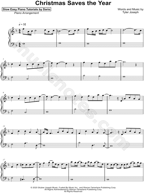 Christmas Saves the Year [Slow Easy Piano Tutorial]