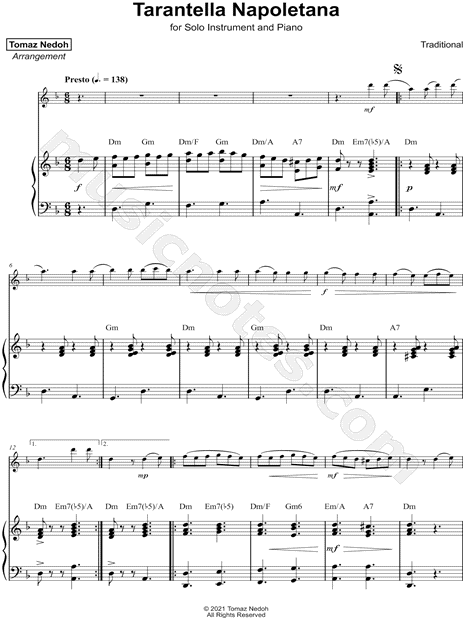 Tarantella Napoletana - Piano Accompaniment