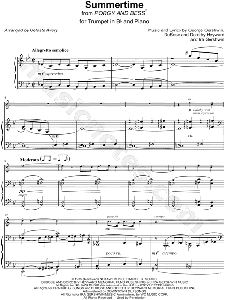 Summertime - Trumpet & Piano