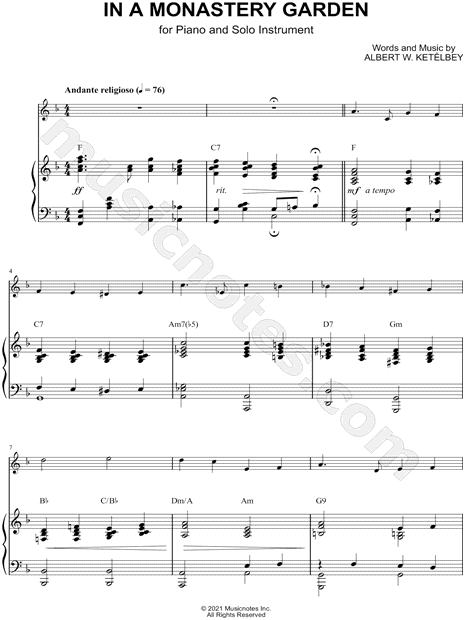 In a Monastery Garden - Piano Accompaniment