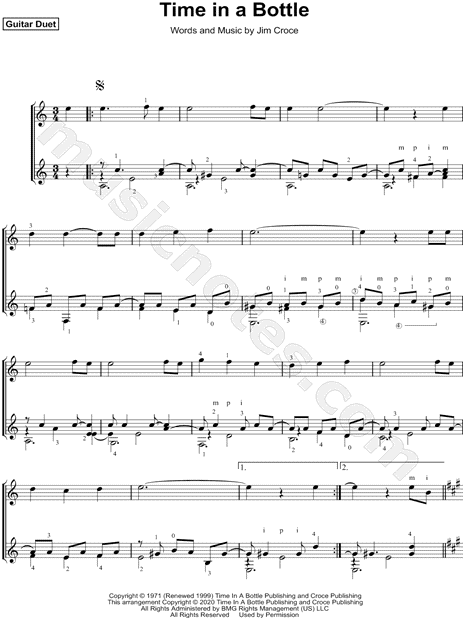 Time in a Bottle - Guitar Duet