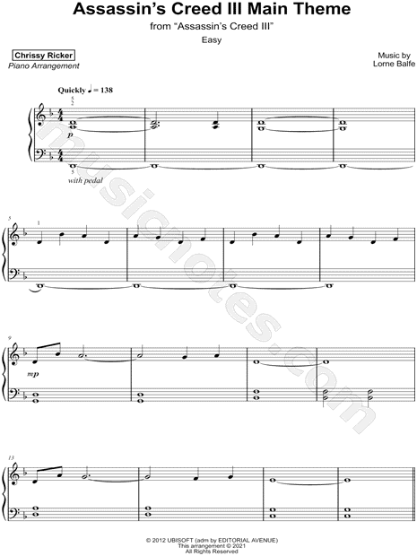 Assassin's Creed III Main Theme [easy]