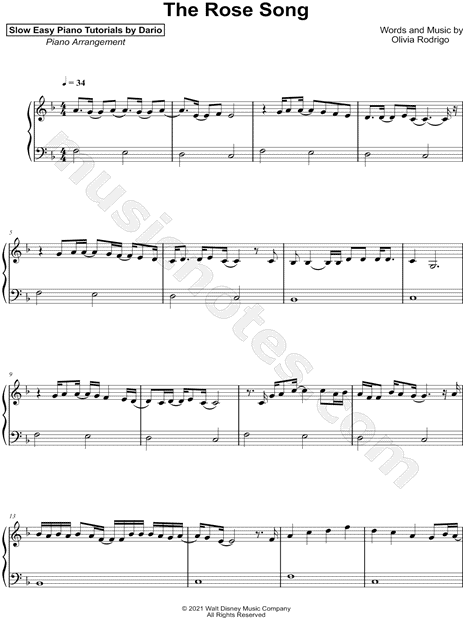 The Rose Song [Slow Easy Piano Tutorial]