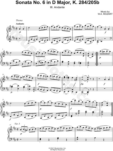 Sonata No. 6 in D Major, III. Andante