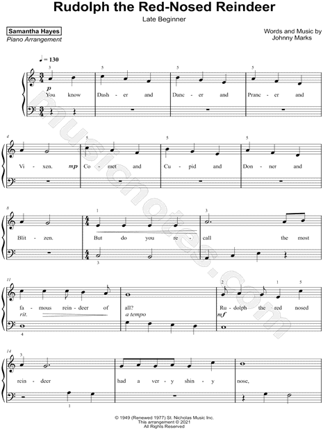 Rudolph the Red-Nosed Reindeer [late beginner]