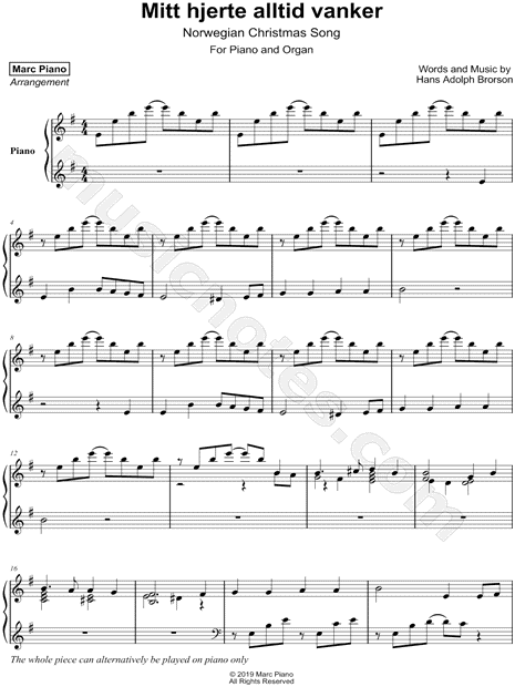 Mitt hjerte alltid vanker - Piano & Organ