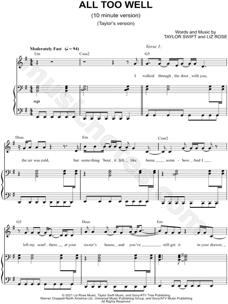 All Too Well (10 Minute Version) (Taylor's Version)