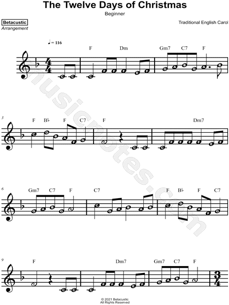 The Twelve Days of Christmas [beginner]