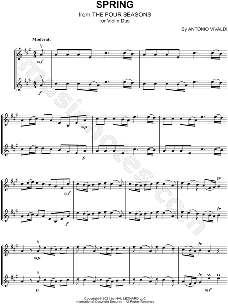 Spring from the Four Seasons - Violin Duet
