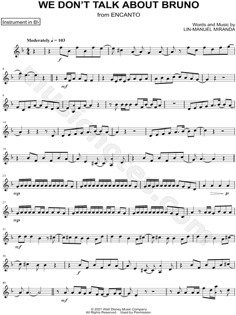 We Don't Talk About Bruno - Bb Instrument
