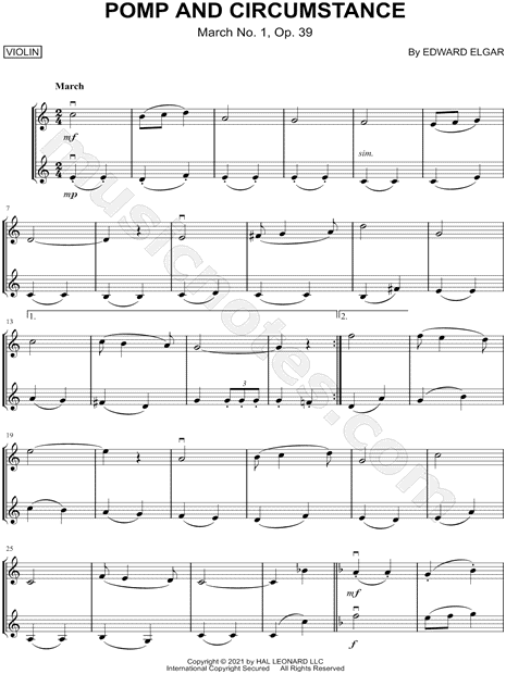 Pomp and Circumstance - Violin Duet