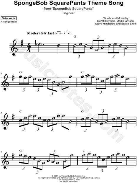 SpongeBob SquarePants Theme Song [beginner]