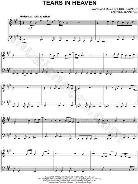 Tears In Heaven - Violin & Cello