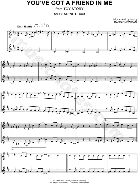 You've Got a Friend in Me - Clarinet Duet