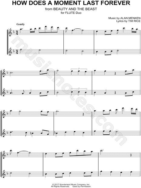 How Does a Moment Last Forever - Flute Duet