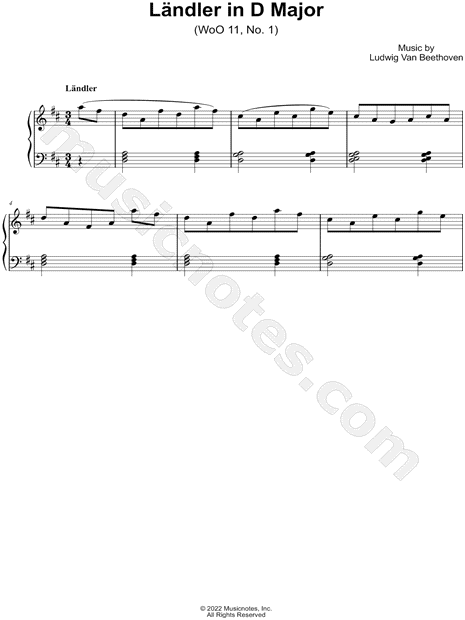Ländler in D Major, WoO 11, No. 1