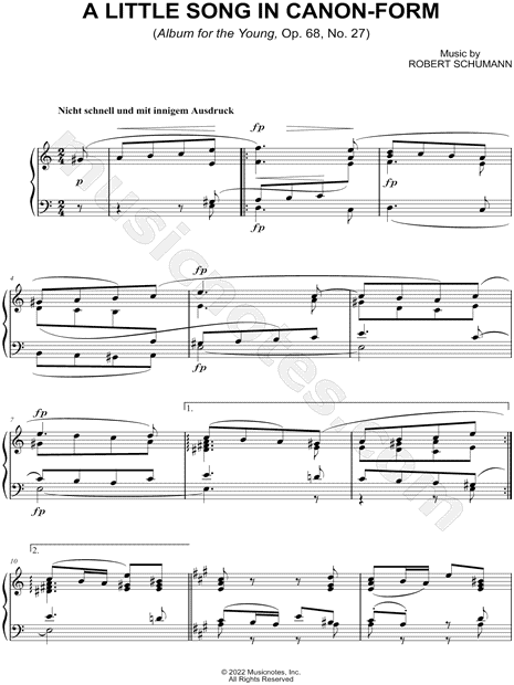 Album for the Young, Op. 68, No. 27: A Little Song in Canon-Form