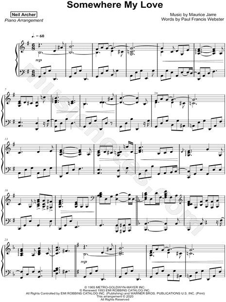 Somewhere, My Love (Lara's Theme from Doctor Zhivago)