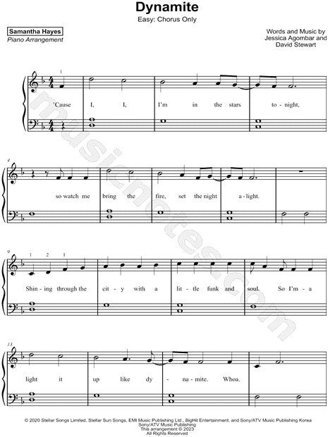 Dynamite [easy - chorus only]