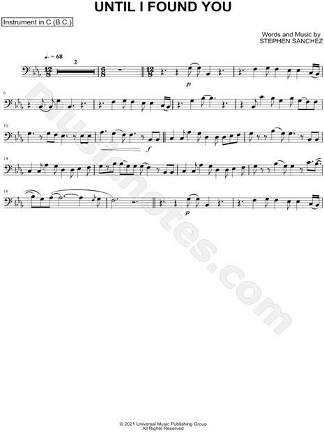 Until I Found You - Bass Clef Instrument