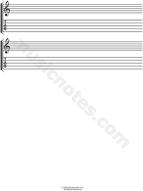 Manuscript Paper for Banjo TAB