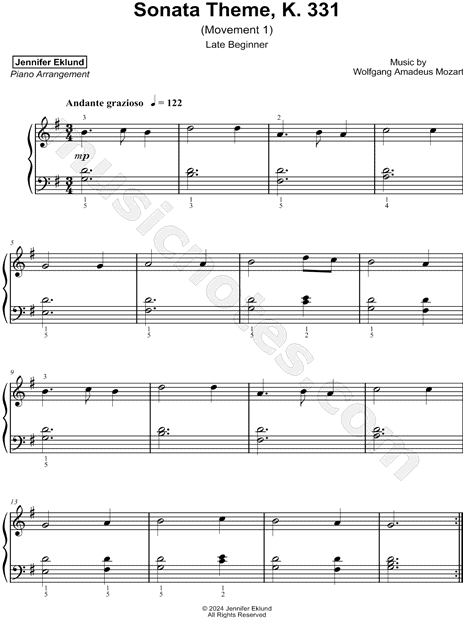 Sonata Theme, K. 331 [late beginner]