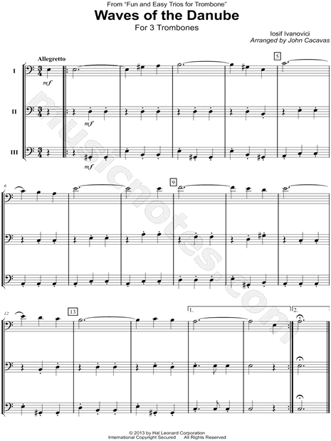 Waves of the Danube - Trombone Trio