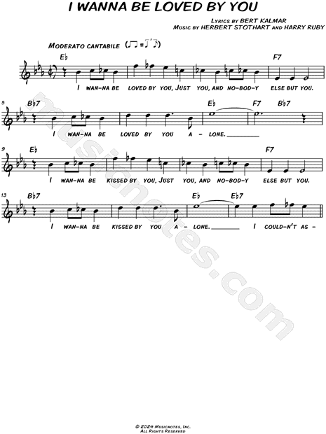I Wanna Be Loved By You [chorus only]