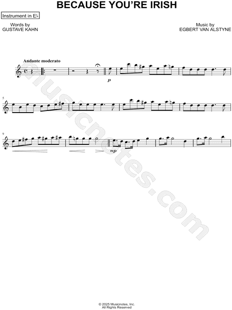 Because You're Irish - Eb Instrument